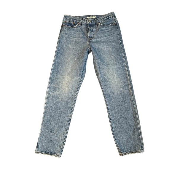 Levi's Premium Wedgie Icon Fit Ankle Button Fly Jeans Blue Size 28 #1710 - Picture 4 of 8